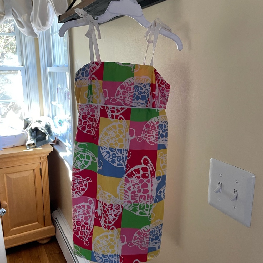 Lilly Pulitzer girls size 6 turtle strapped dress EUC